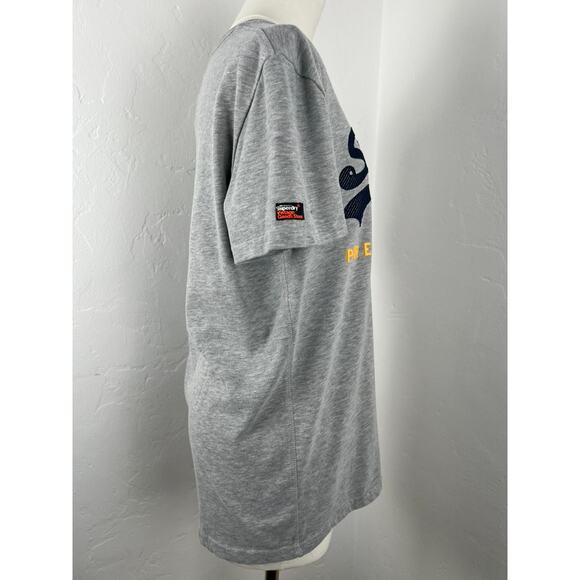 VINTAGE SUPERDRY Grey Heathered T-shirt with 3-D Graphics - Picture 7 of 11